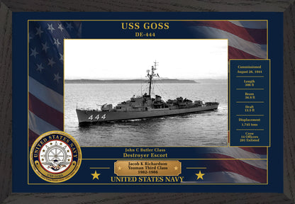 USS Goss DE-444 Framed Patriotic Photo