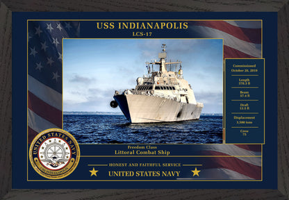 USS Indianapolis LCS-17 Framed Patriotic Photo
