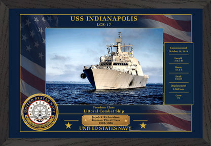 USS Indianapolis LCS-17 Framed Patriotic Photo
