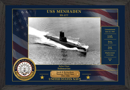 USS Menhaden SS-377 Framed Patriotic Photo