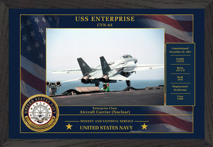 USS Enterprise CVN-65 Framed Patriotic Photo