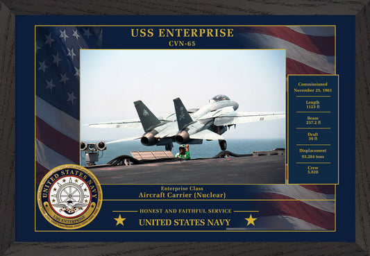 USS Enterprise CVN-65 Framed Patriotic Photo