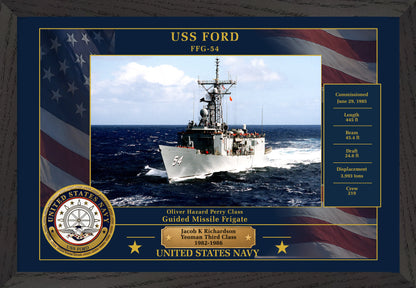 USS Ford FFG-54 Framed Patriotic Photo