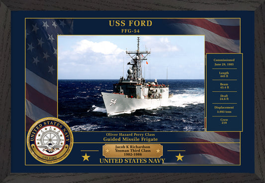 USS Ford FFG-54 Framed Patriotic Photo