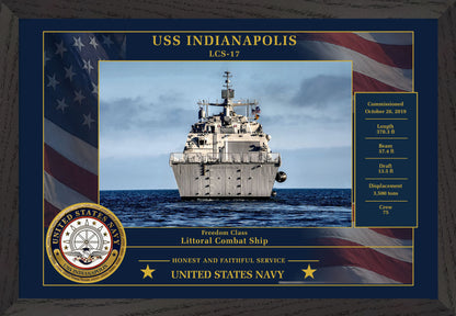 USS Indianapolis LCS-17 Framed Patriotic Photo