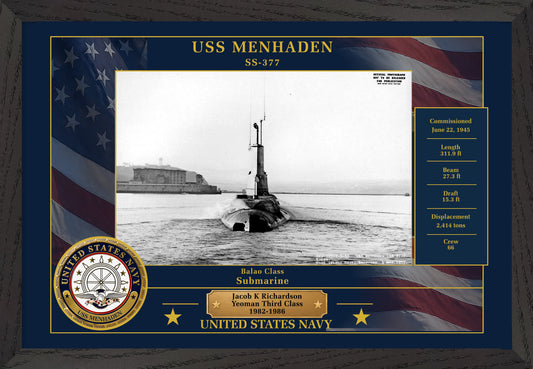 USS Menhaden SS-377 Framed Patriotic Photo