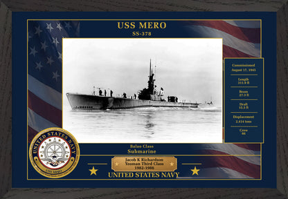 USS Mero SS-378 Framed Patriotic Photo