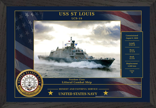 USS St Louis LCS-19 Framed Patriotic Photo
