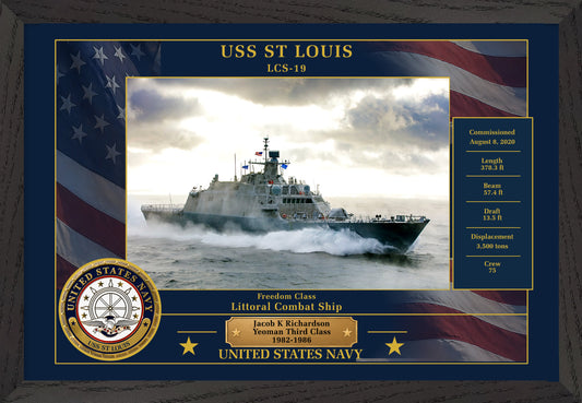 USS St Louis LCS-19 Framed Patriotic Photo