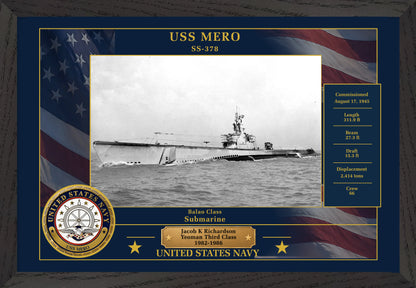 USS Mero SS-378 Framed Patriotic Photo