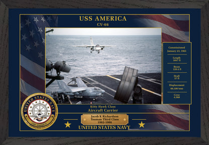 USS America CV-66 Framed Patriotic Photo