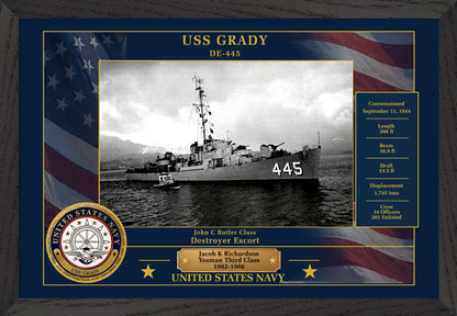 USS Grady DE-445 Framed Patriotic Photo