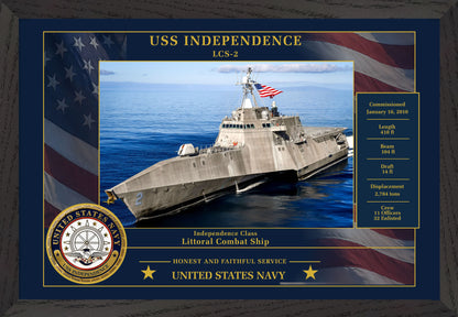 USS Independence LCS-2 Framed Patriotic Photo