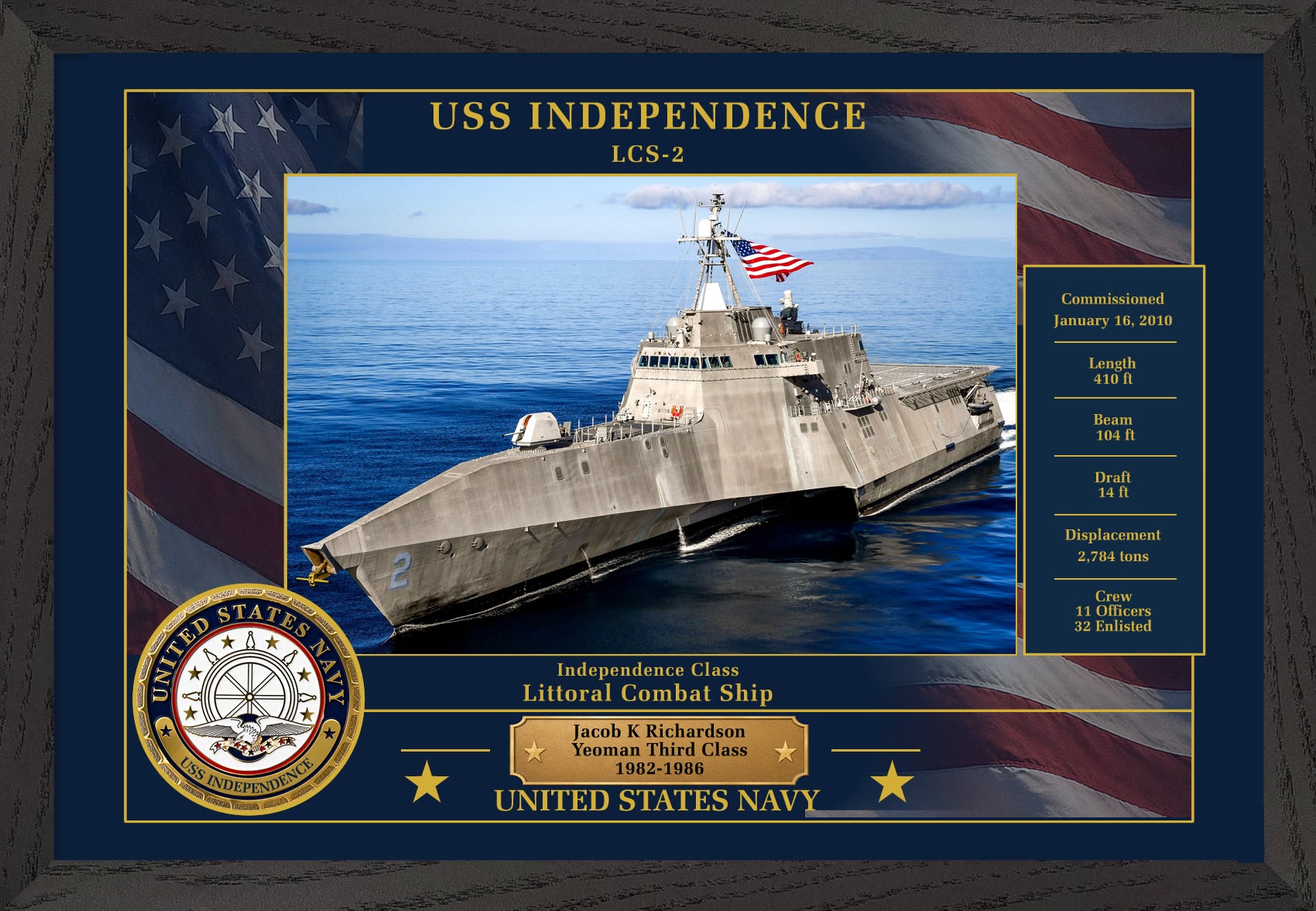USS Independence LCS-2 Framed Patriotic Photo