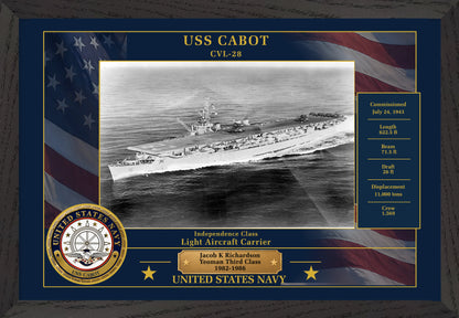 USS Cabot CVL-28 Framed Patriotic Photo