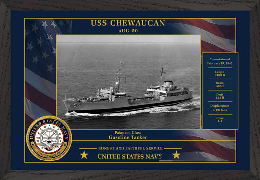 USS Chewaucan AOG-50 Framed Patriotic Photo