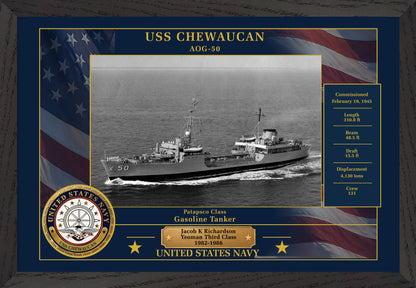 USS Chewaucan AOG-50 Framed Patriotic Photo