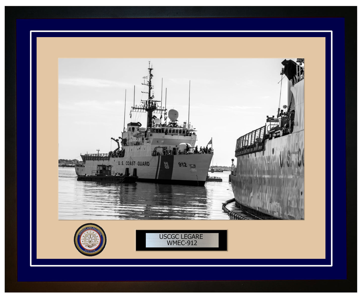 USCGC LEGARE WMEC 912 Framed Coast Guard Ship Photo Blue 56WMEC912