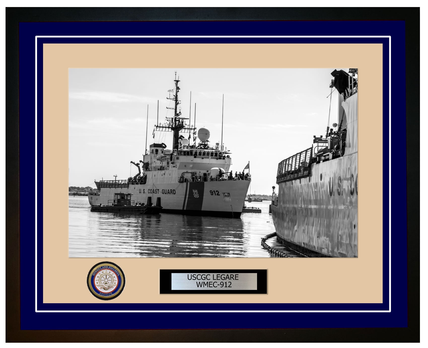 USCGC LEGARE WMEC 912 Framed Coast Guard Ship Photo Blue 56WMEC912