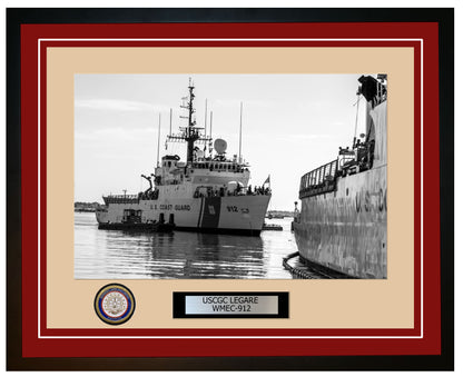 USCGC LEGARE WMEC 912 Framed Coast Guard Ship Photo Burgundy 56WMEC912