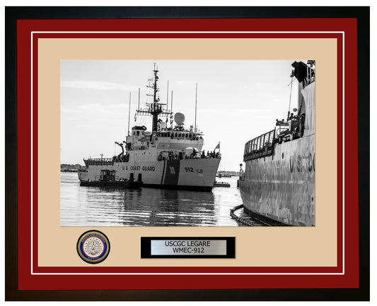 USCGC LEGARE WMEC 912 Framed Coast Guard Ship Photo Burgundy 56WMEC912
