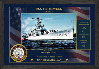 USS Cromwell DE-1014 Framed Patriotic Photo