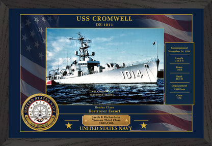 USS Cromwell DE-1014 Framed Patriotic Photo