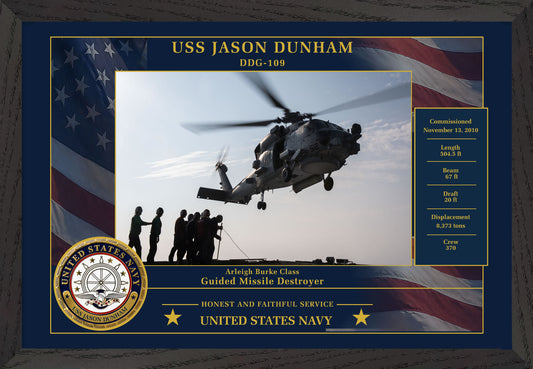 USS Jason Dunham DDG-109 Framed Patriotic Photo