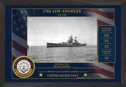USS Los Angeles CA-135 Framed Patriotic Photo