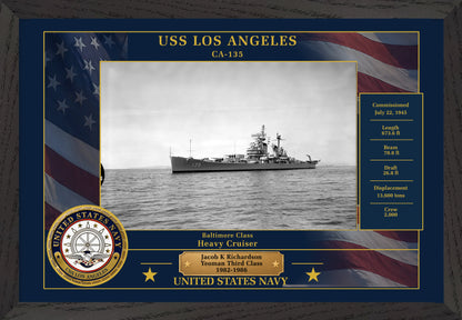 USS Los Angeles CA-135 Framed Patriotic Photo