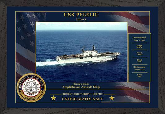USS Peleliu LHA-5 Framed Patriotic Photo