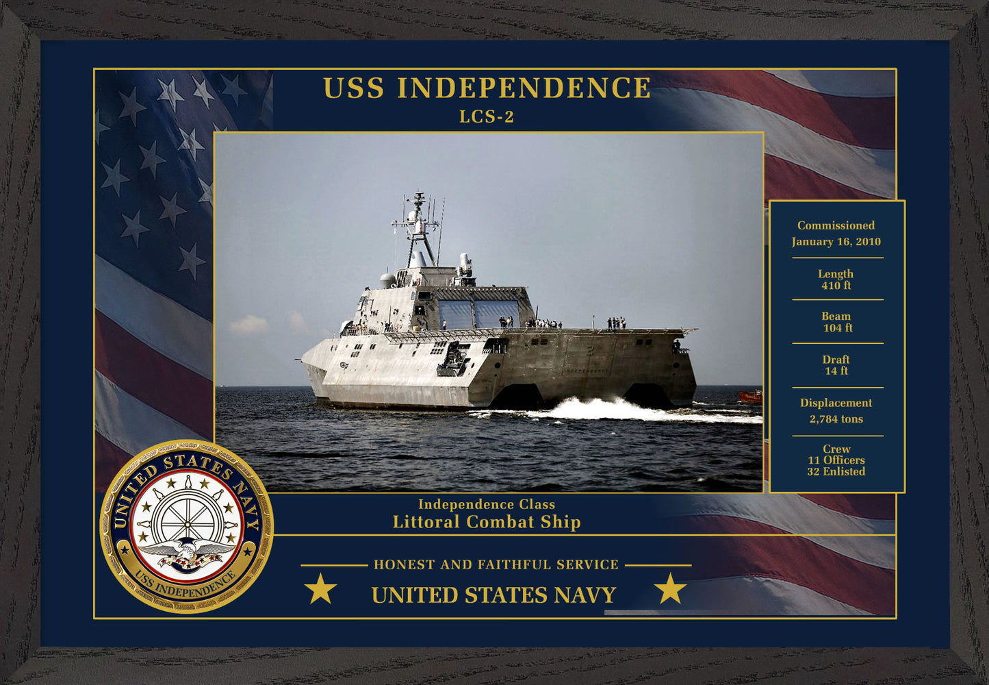USS Independence LCS-2 Framed Patriotic Photo