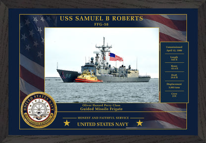 USS Samuel B Roberts FFG-58 Framed Patriotic Photo