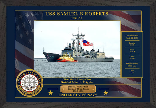 USS Samuel B Roberts FFG-58 Framed Patriotic Photo