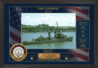 USS Conway DD-507 Framed Patriotic Photo