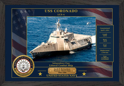 USS Coronado LCS-4 Framed Patriotic Photo