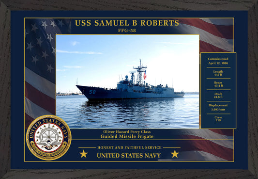 USS Samuel B Roberts FFG-58 Framed Patriotic Photo