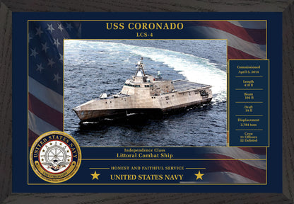 USS Coronado LCS-4 Framed Patriotic Photo