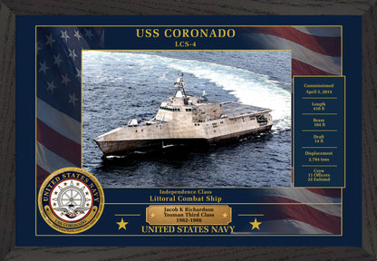 USS Coronado LCS-4 Framed Patriotic Photo