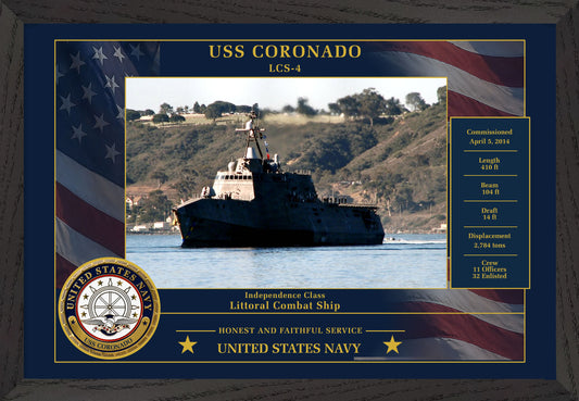 USS Coronado LCS-4 Framed Patriotic Photo