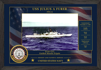USS Julius A Furer FFG-6 Framed Patriotic Photo