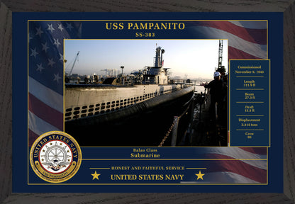 USS Pampanito SS-383 Framed Patriotic Photo