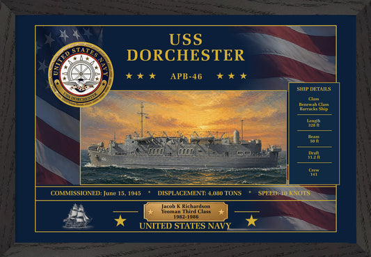 USS Dorchester APB-46 Framed Patriotic Art