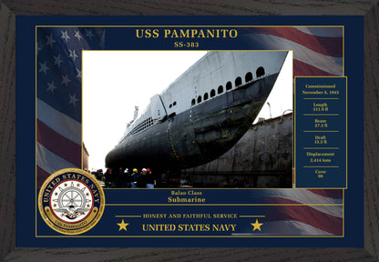 USS Pampanito SS-383 Framed Patriotic Photo