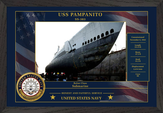 USS Pampanito SS-383 Framed Patriotic Photo
