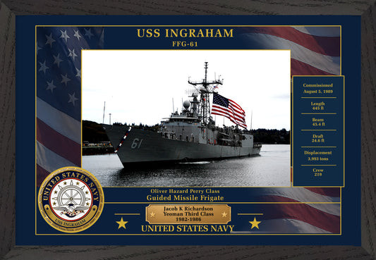USS Ingraham FFG-61 Framed Patriotic Photo