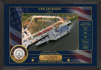 USS Jackson LCS-6 Framed Patriotic Photo