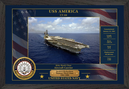 USS America CV-66 Framed Patriotic Photo