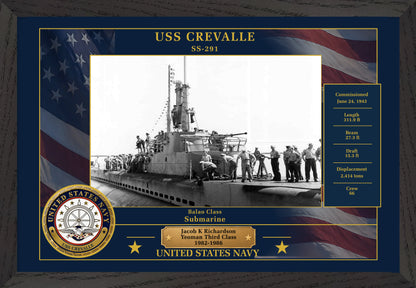 USS Crevalle SS-291 Framed Patriotic Photo