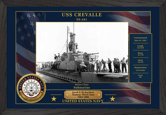 USS Crevalle SS-291 Framed Patriotic Photo